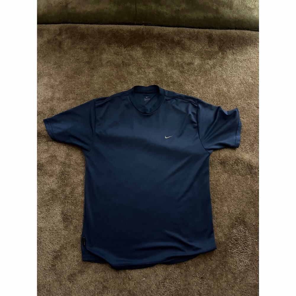 Nike Navy Dri Fit Tee Shirt (Navy, Medium)